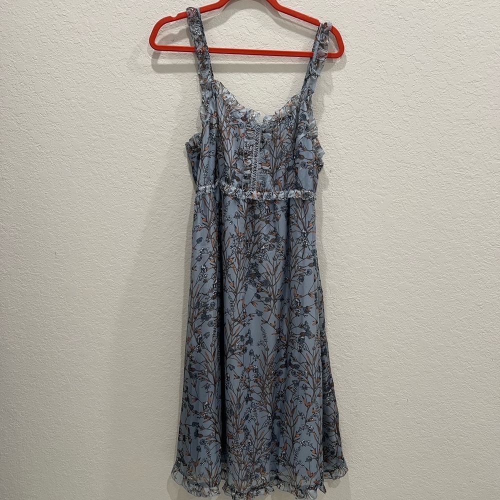 Floral Blue Sleeveless Dress